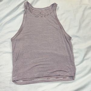 American Eagle Soft & Sexy Maroon/Red and White Striped Tank